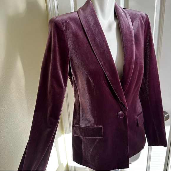 INC International Concepts Velvet Blazer - Rich Burgundy - Picture 5 of 8